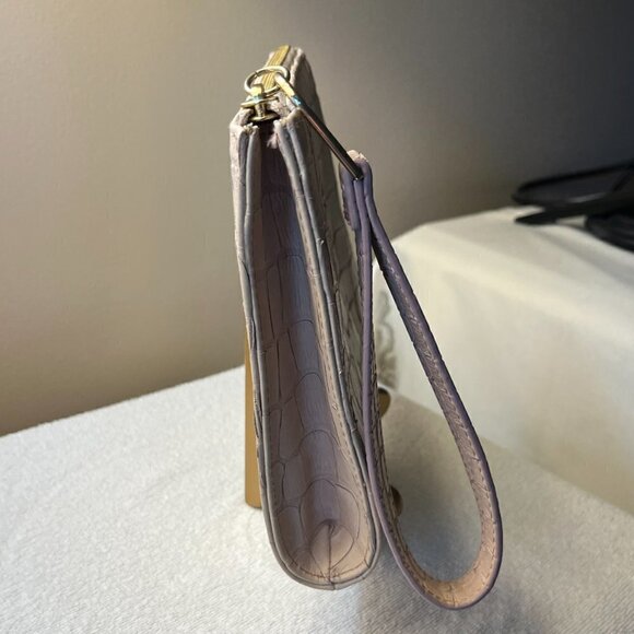 Talbots Croco Embossed Leather Wristlet Clutch - Picture 7 of 14